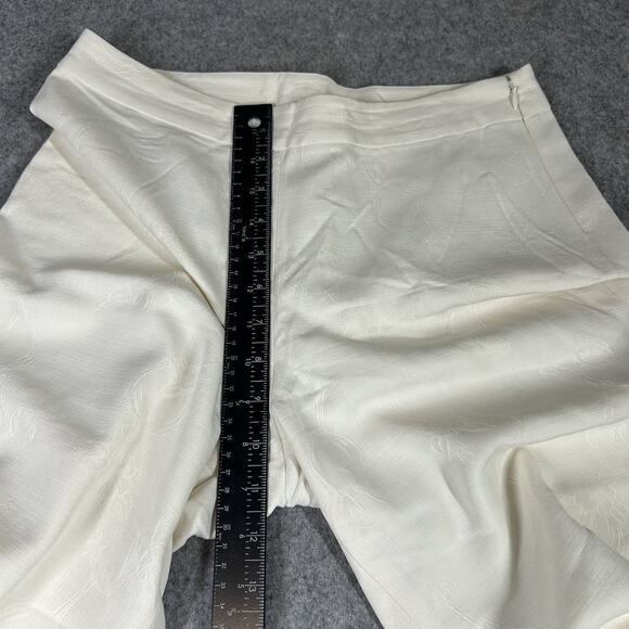 Tommy Bahama 100% Silk Poolside Pants 4 Jacquard Embroidered Capri Resort Flaw - Picture 4 of 9